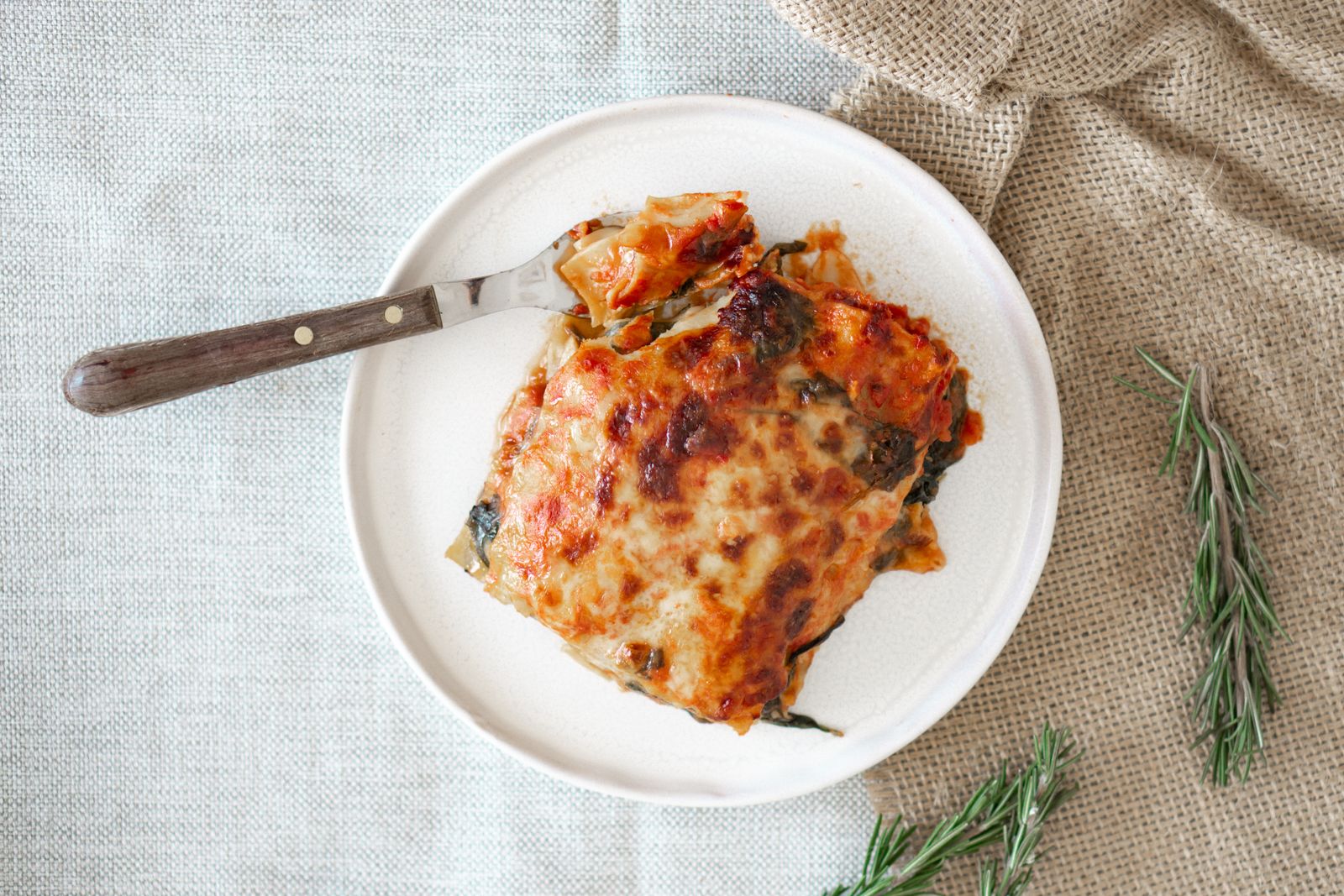 Part de parmigiana gratinée