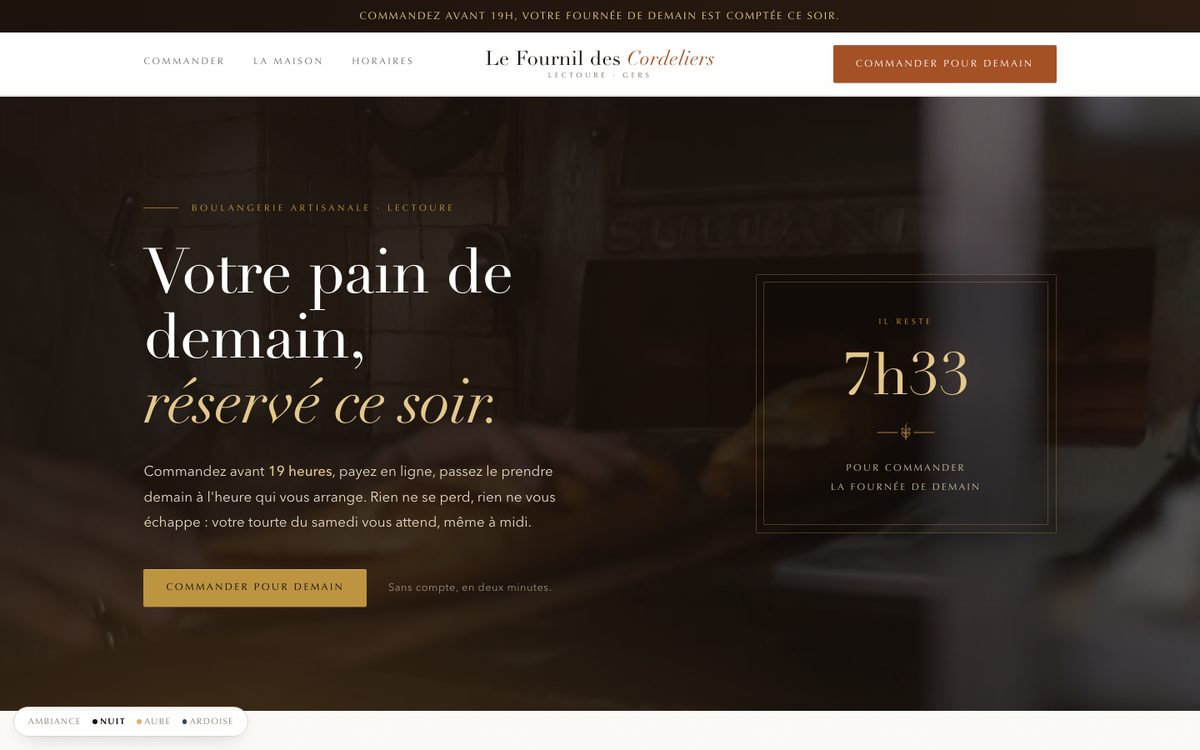Boulangerie, ambiance Nuit